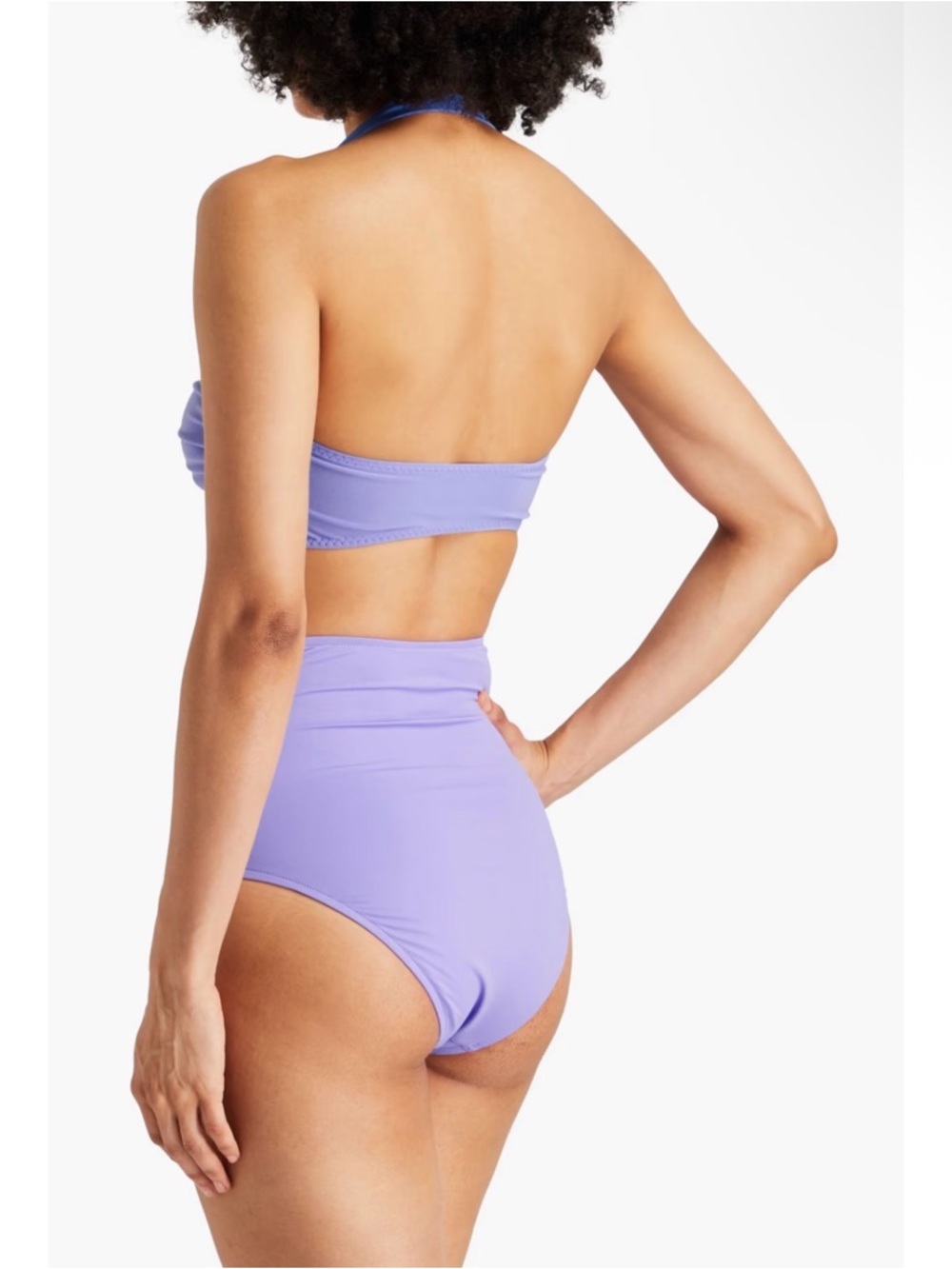 Norma Kamali Ty Tie front bra bikini swim suit top Lilac purple NEW NWT Sz small - Picture 3 of 6